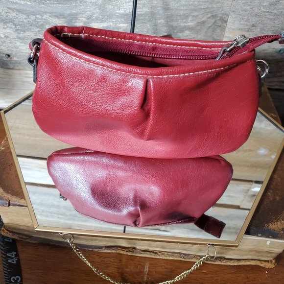 Vintage Liz Claiborne Small Red Polyvinyl Handled Bag - Picture 2 of 9